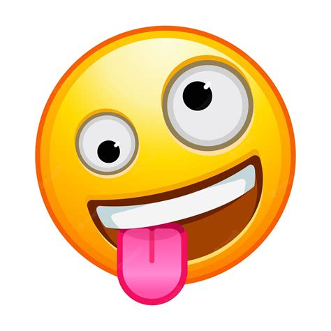 Premium Vector | Top quality emoticon Zany emoji Goofy emoticon with ...