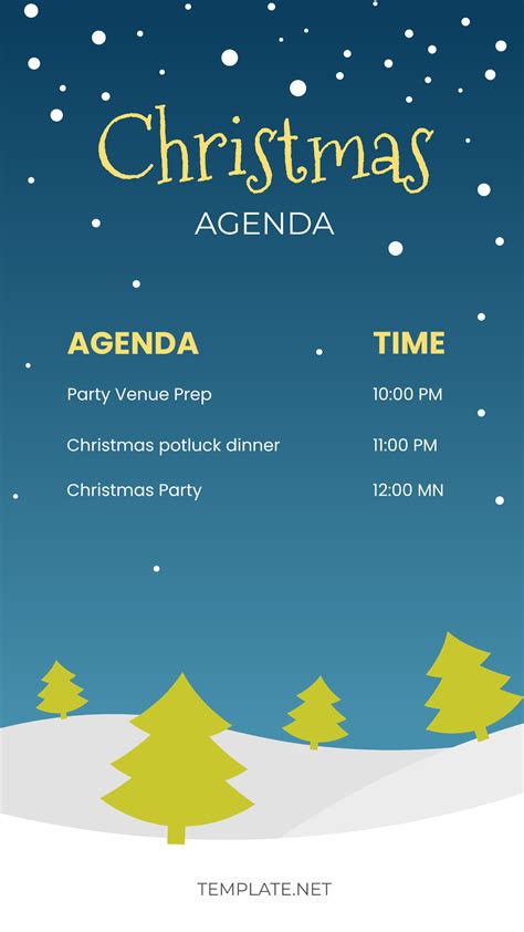 Free Christmas Agenda Template - Edit Online & Download | Template.net