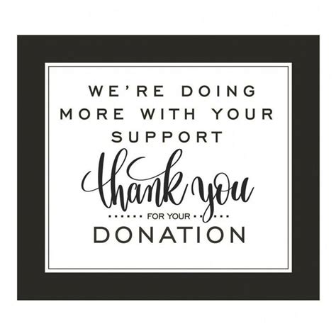 Thank You for Your Donation Sign Black | Fundraising, Fundraising poster, Charity quotes