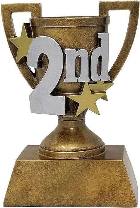 Amazon.com : 2nd Place Gold Cup Trophy - Second Place 3D Gold Cup Award - 6 Inch Tall ...