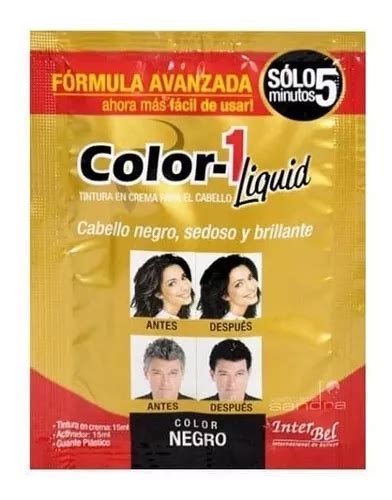 Tintura Color-1 Color -1 liquid Tintura en crema para cabello Color 1 negro tono negro x 15mL ...