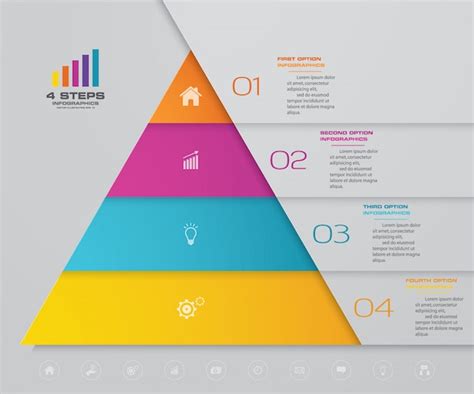 Premium Vector | Infographic pyramid with four levels