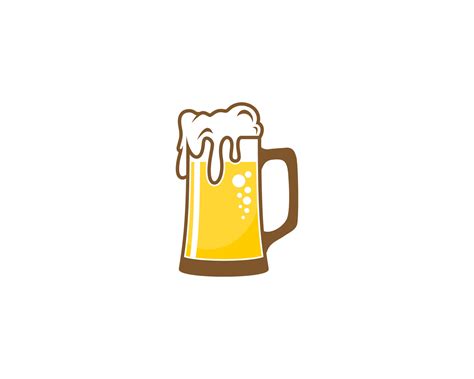 Beer glass with melted foam illustration logo 6961591 Vector Art at ...