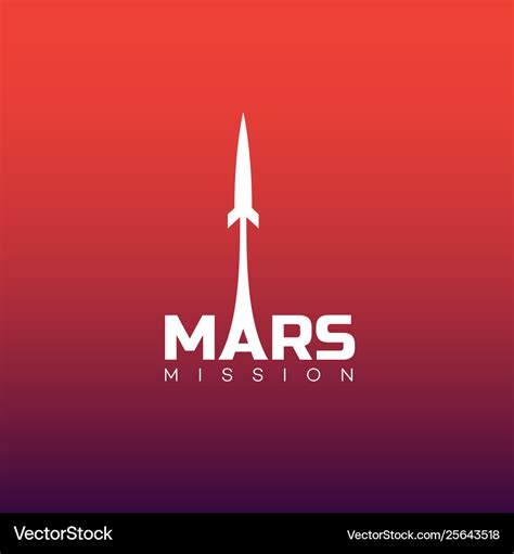 Mars mission logo Royalty Free Vector Image - VectorStock