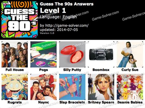 Guess the 90s Answers • September 2020 • Game Solver