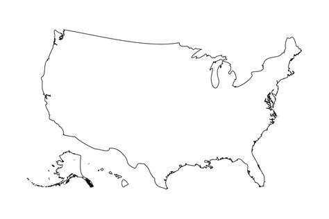 printable united states maps outline and capitals - printable blank map of usa outline ...