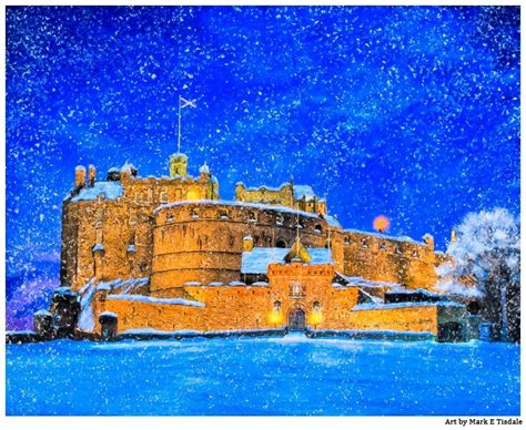 Snowy Edinburgh Castle - Scottish Winter Art Print