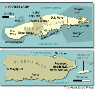 Map of Vieques, Puerto Rico