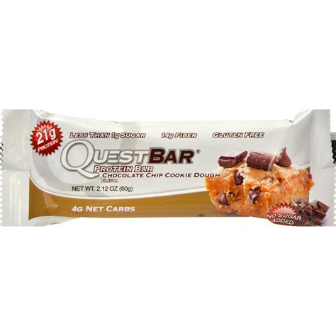 Quest Bar - Chocolate Chip Cookie Dough - 2.12 Oz - Case Of 12 ...