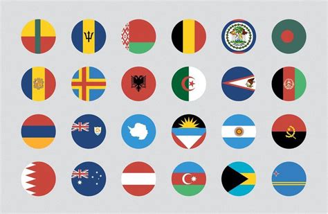 255 Flat & Vector Circular Flag | Country flags icons, Flag icon, World country flags