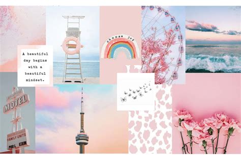 Download Aesthetic Pink Collage Desktop Wallpaper Wallpaper | Wallpapers.com