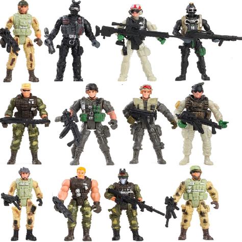 Buy US Army Men and SWAT Team Toy Soldiers Action Figures Playset with Weapons Accessories ...