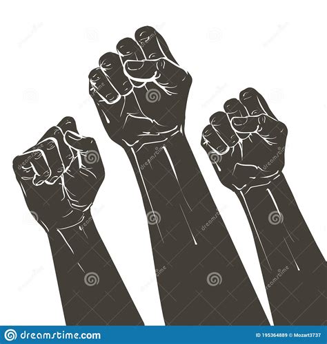 Vector Hand Raised Air Fighting for Human Rights Stock Vector ...