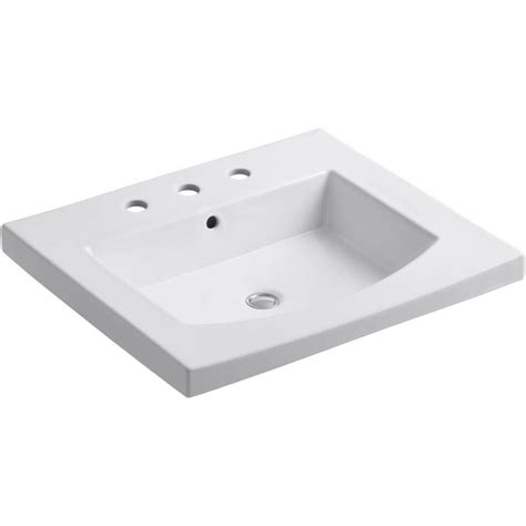 KOHLER Persuade White Drop-In Rectangular Bathroom Sink with Overflow ...