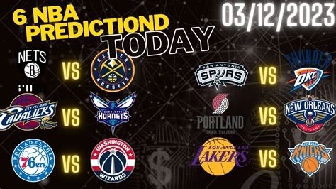 6 Nba Picks Today - 3/12/23 - Nba Predictions Today And Nba Betting ...