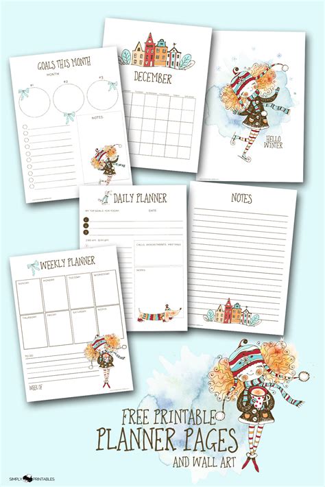 Simply Love Printables December Planner Pages Hello Winter Pin Image | Planner printables free ...