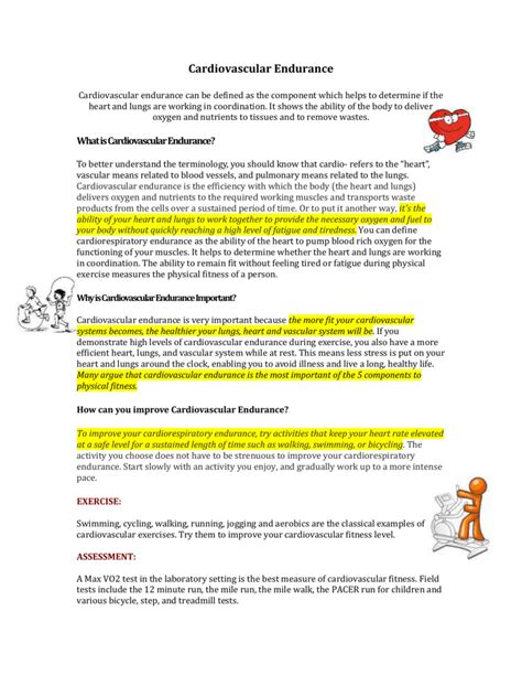 Cardiovascular Endurance Examples