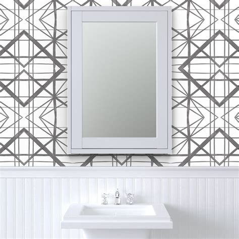 Canal graphite grey gray and white Wallpaper | Geometric wallpaper, Traditional wallpaper ...