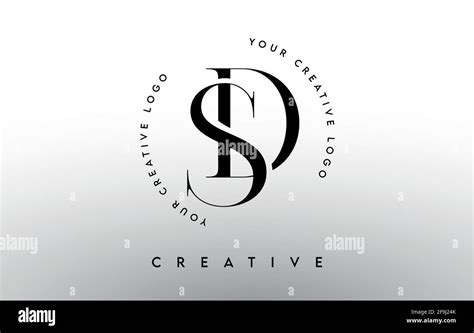 SD Letter Logo Design with Serif Typography Font and Elegant Modern ...