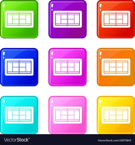 Tennis court set 9 Royalty Free Vector Image - VectorStock