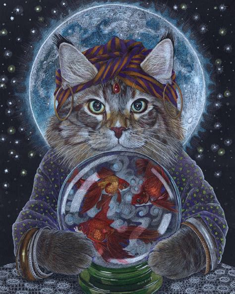 The Fortune Teller Cat 8x10 print | Etsy | Cat art print, Art prints, Cat art