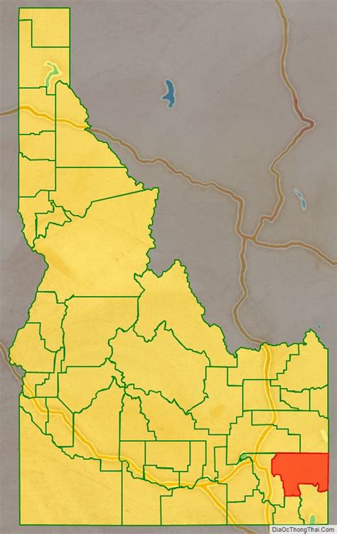 Map of Caribou County, Idaho - Thong Thai Real