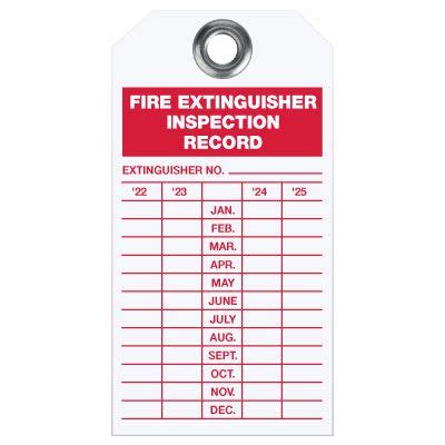 Plastic Fire Extinguisher Inspection Tags - 2022-2025 | Seton