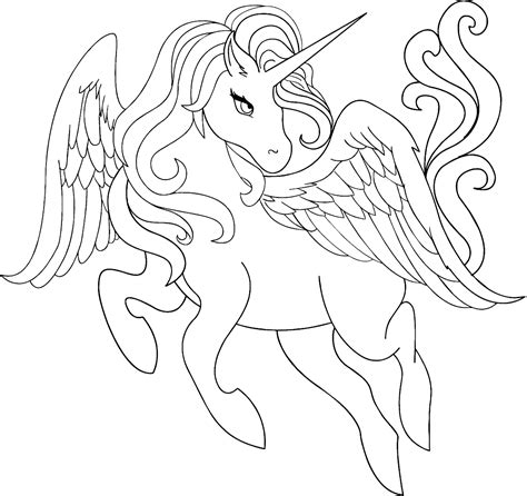 Beautiful Flying Unicorn Coloring Pages