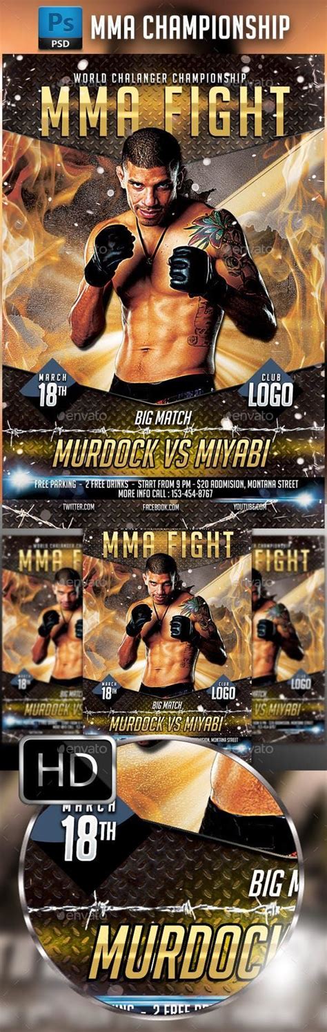 MMA Fighting Flyer Template #4 | Mma fighting, Flyer, Flyer template