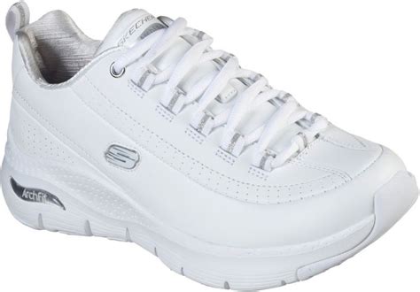 Skechers Arch Fit Citi Drive White/Silver | Women'S Trainers | Wynsors
