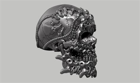 skull robot head a37 3D print model | CGTrader