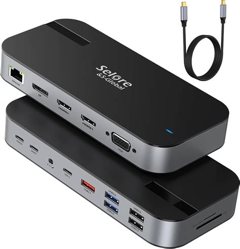 USB C Docking Station Dual Monitor, 16 in 1 Dock 3 Monitors Laptop Multiport Adapter, USB C ...