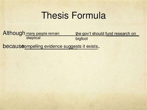 Thesis Statements: Expanded Version