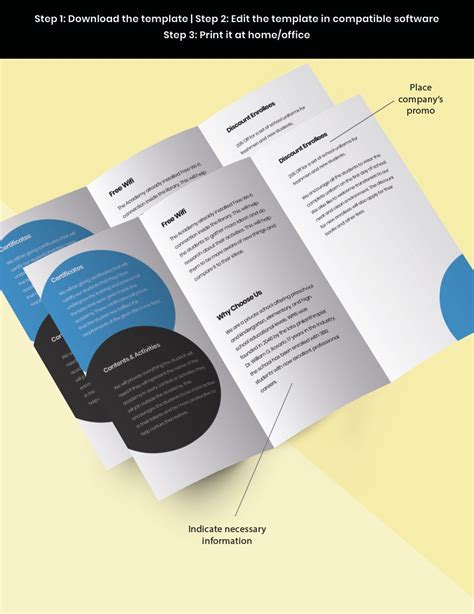 Tri-fold Academic School Brochure Template in Word, Illustrator ...