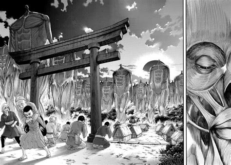 Titan rumbling and people praying, chaos, chapter 134 manga panel AOT | Attack on titan, Good ...