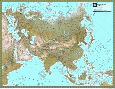 Asia Physical Atlas Wall Map | Maps.com.com