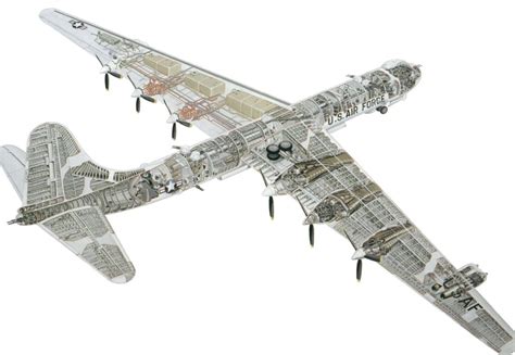 Convair B-36 Peacemaker Cutaway Drawing in High quality