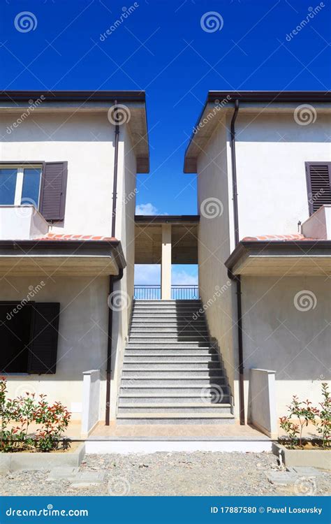 Stairs Between Two Two-story Houses Stock Photo - Image: 17887580