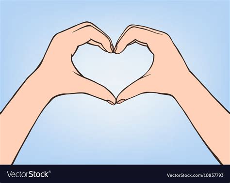 Hand making heart sign female Royalty Free Vector Image