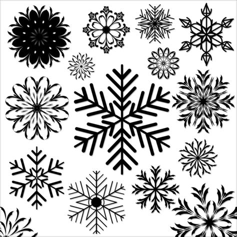 Snowflakes Brushes and Shapes - Free Downloads and Add-ons for Photoshop