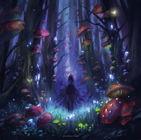 Dark Mushroom Forest, Nele Diel on ArtStation at https://www.artstation.com/artwork/m1RAE ...