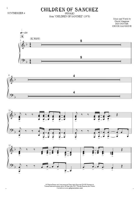 Children Of Sanchez - Finale - Notes for synthesizer - El. Piano ...