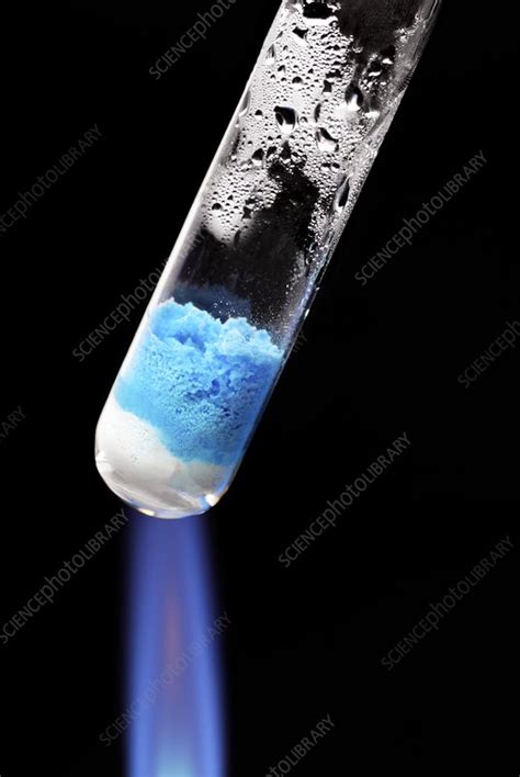 Copper sulphate being heated - Stock Image A500/0825 - Science Photo Library