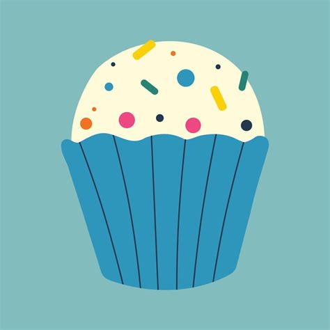 Cupcake with sweet sprinkles. Color vector illustration. 21397691 ...