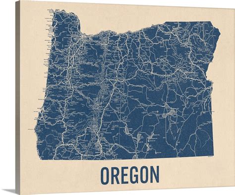 Vintage Oregon Road Map 1 Wall Art, Canvas Prints, Framed Prints, Wall ...