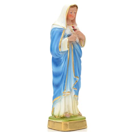 Sacred Heart of Mary statue in plaster, 20 cm | online sales on HOLYART.com