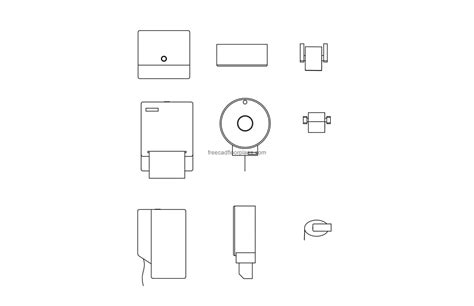 Toilet Paper Dispensers - Free CAD Drawings