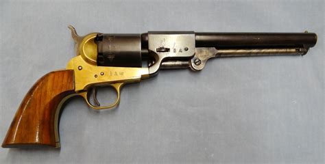 Navy Arms Co. BP Revolver, .36 cal, sn 024453 single action, brass rame, Confederate model with hols