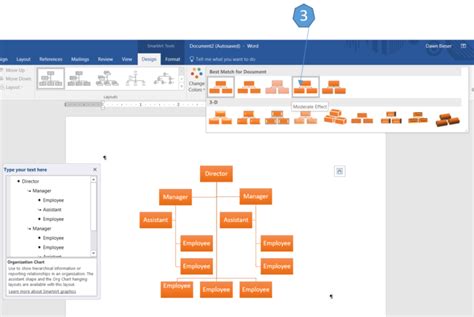 How to Create an Organization Chart using SmartArt in Word 2016 ...