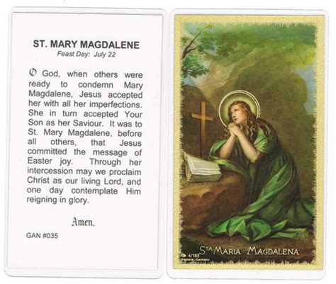 St Mary Magdalene Prayer Card | Shield of St Michael